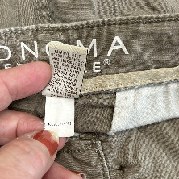 SONOMA LIFE + STYLE Capri Pants 8 Beige Khaki Modern Fit Cargo Cotton Stretch - Picture 5 of 15
